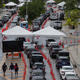 Cars line up for covid-19 testing at Miami Beach Convention Center on July 13, 2020 in Miami Beach, Florida.